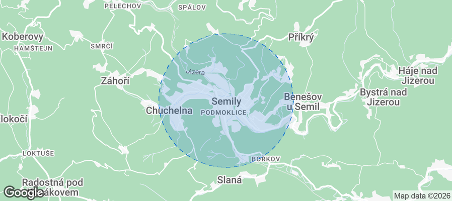 Semily Airbnb map